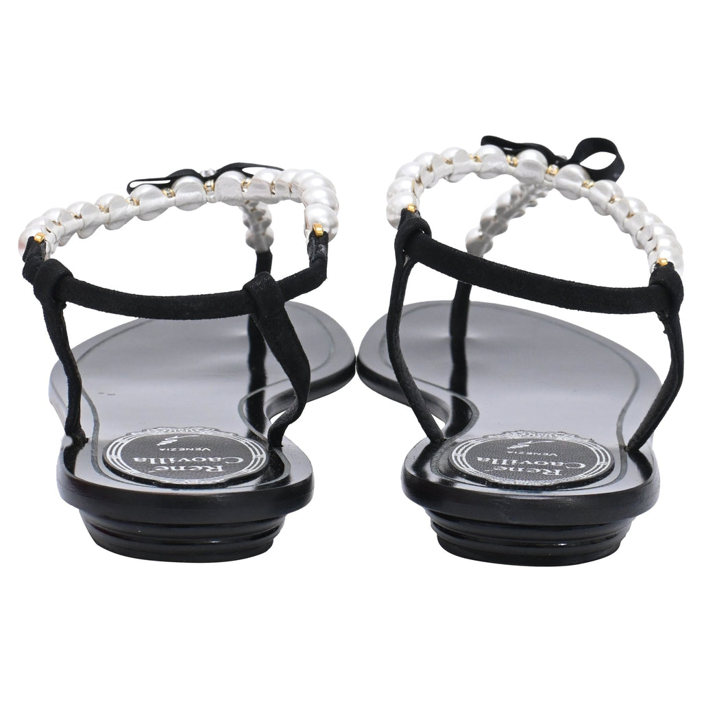 Women's René Caovilla Pearl Embellished Flat Sandals