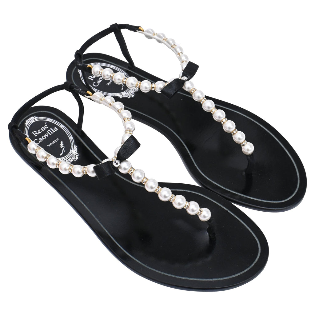 Women's René Caovilla Pearl Embellished Flat Sandals
