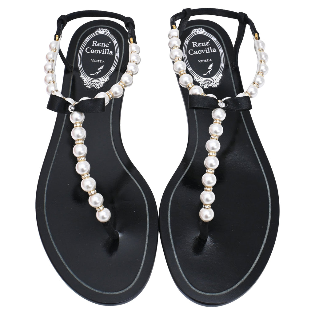 Women's René Caovilla Pearl Embellished Flat Sandals