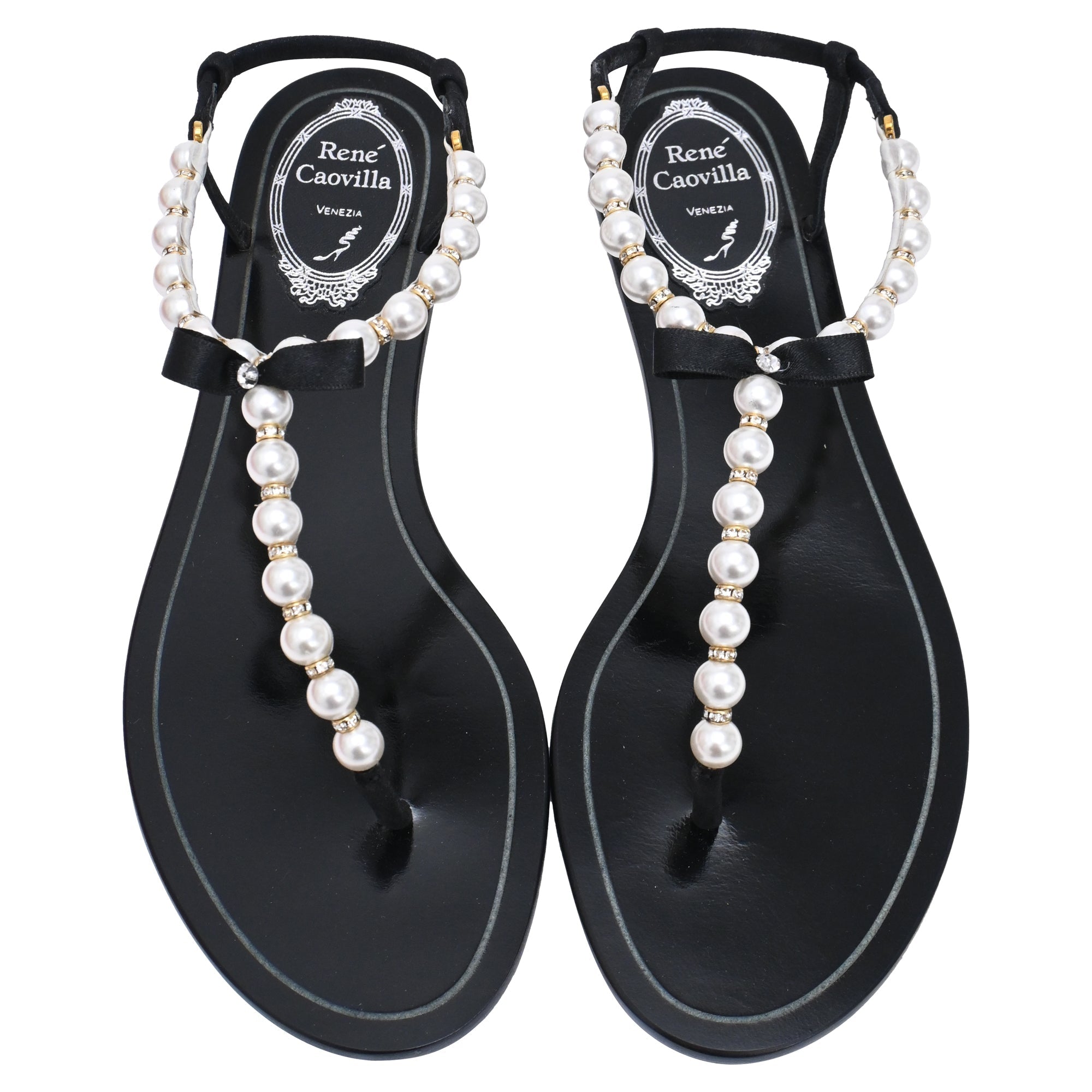 Women's René Caovilla Pearl Embellished Flat Sandals