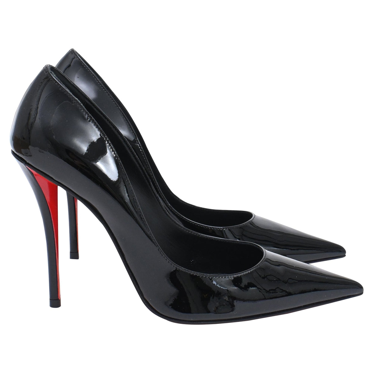 Women's Christian Louboutin Miss Z Pumps in Black Patent Leather