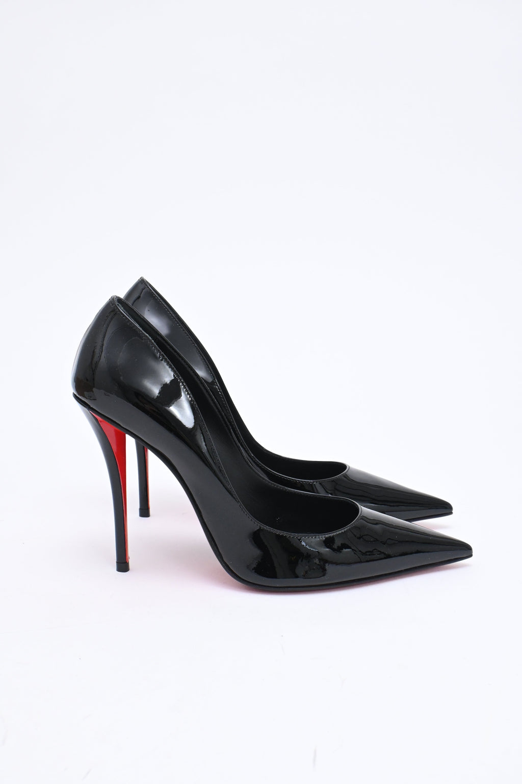 Women's Christian Louboutin Miss Z Pumps in Black Patent Leather