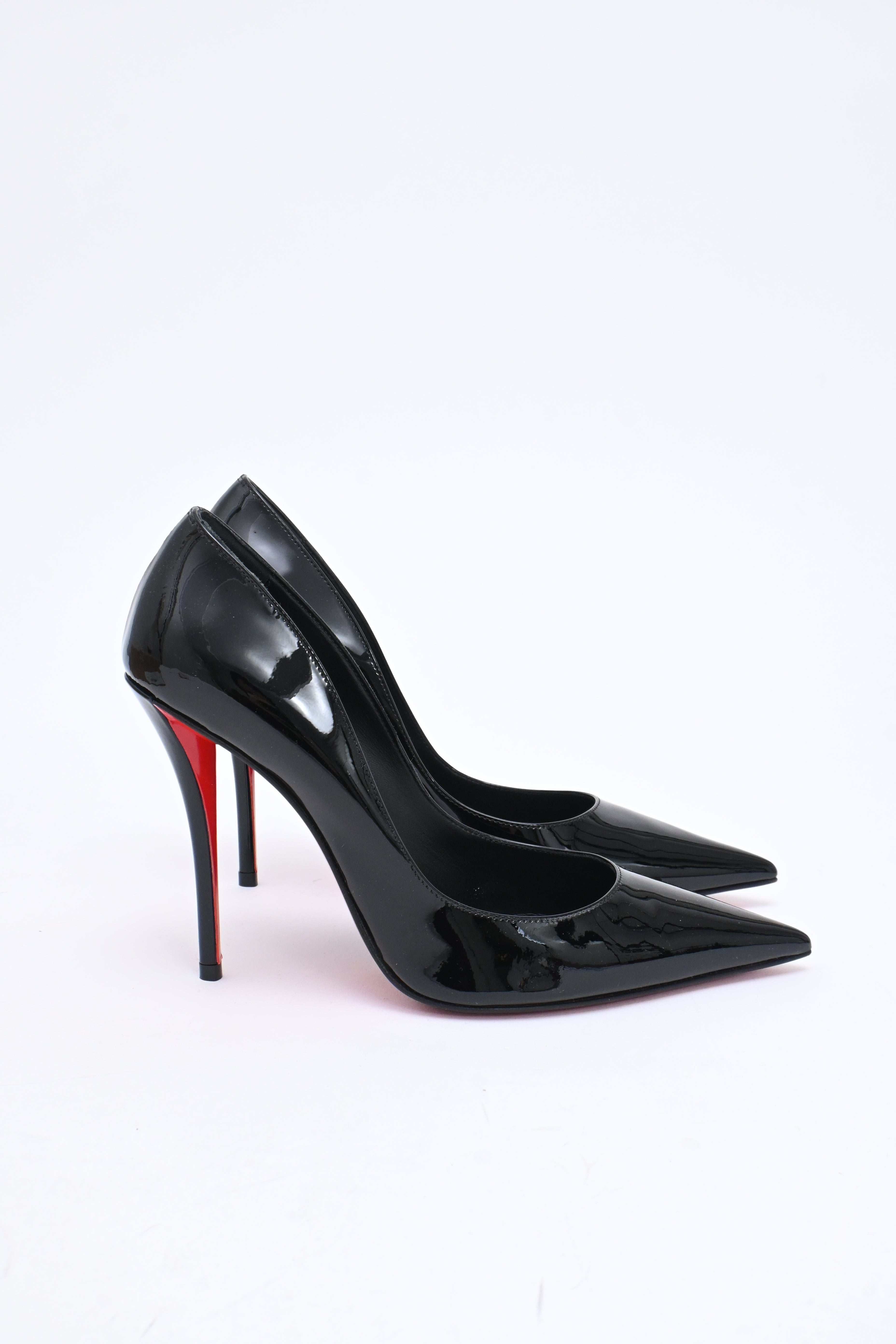 Women's Christian Louboutin Miss Z Pumps in Black Patent Leather