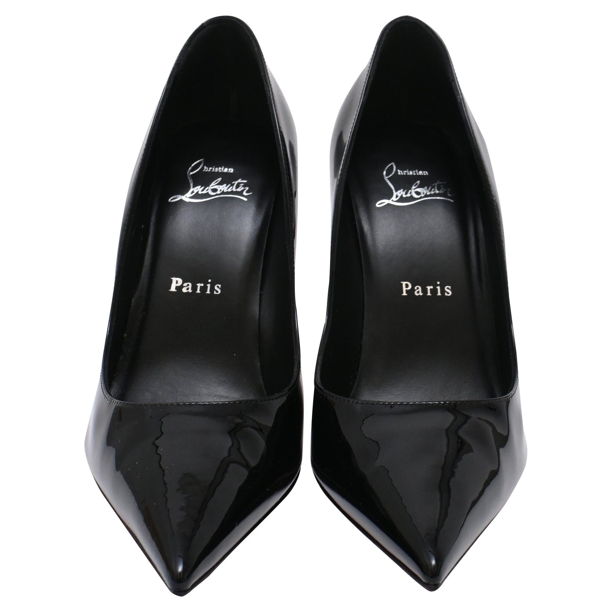 Women's Christian Louboutin Miss Z Pumps in Black Patent Leather