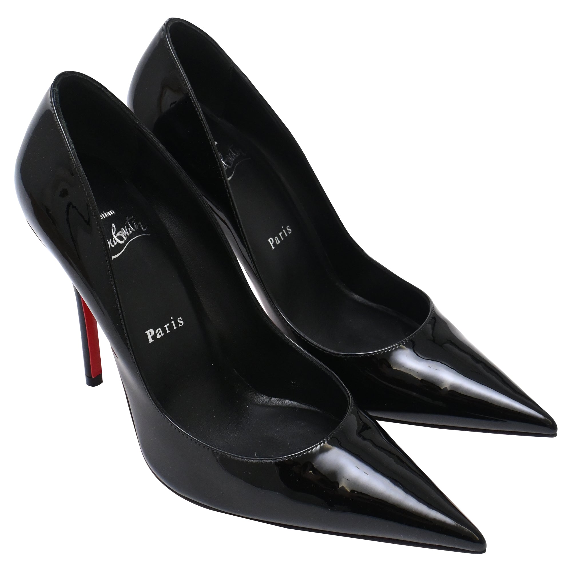 Women's Christian Louboutin Miss Z Pumps in Black Patent Leather