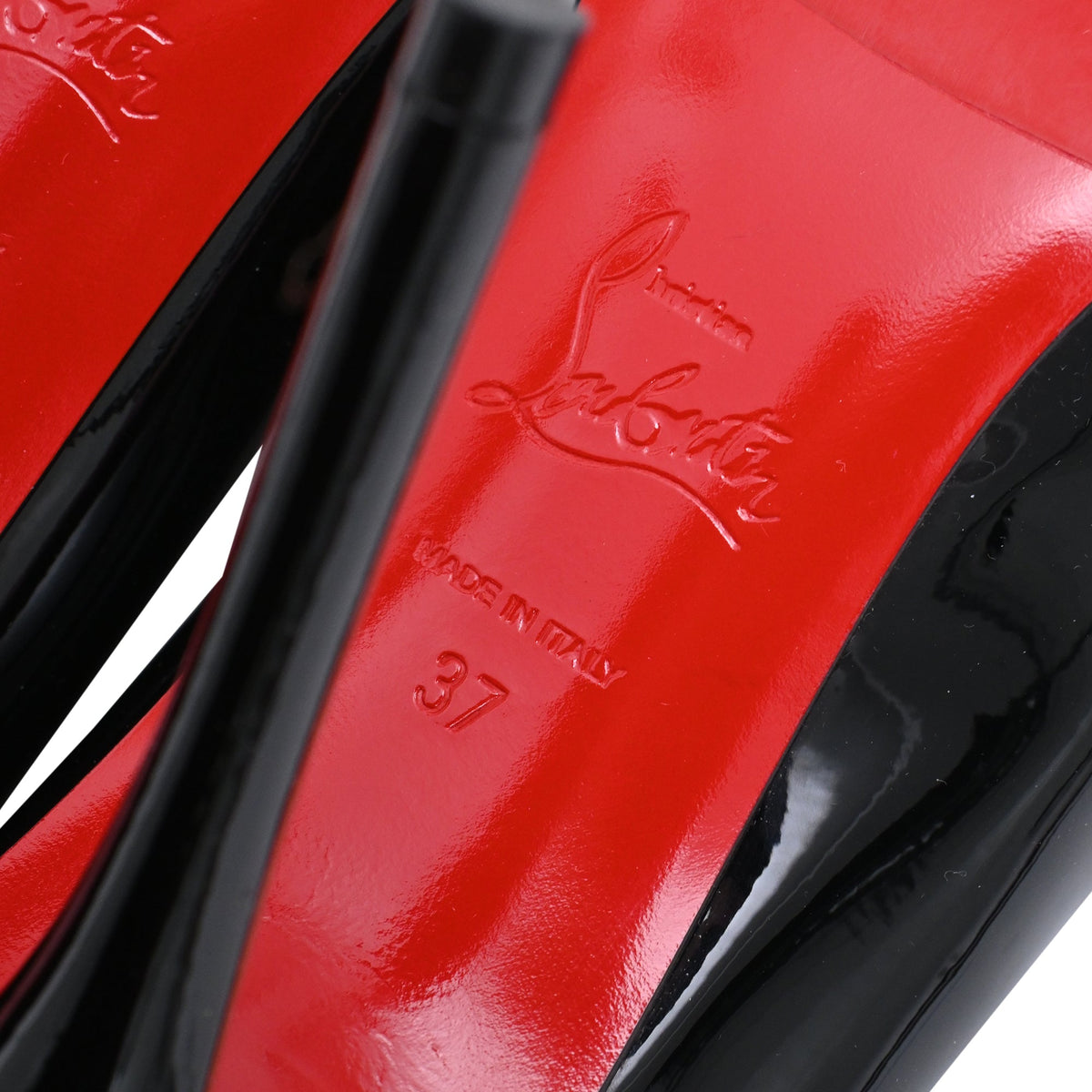 Women's Christian Louboutin Miss Z Pumps in Black Patent Leather