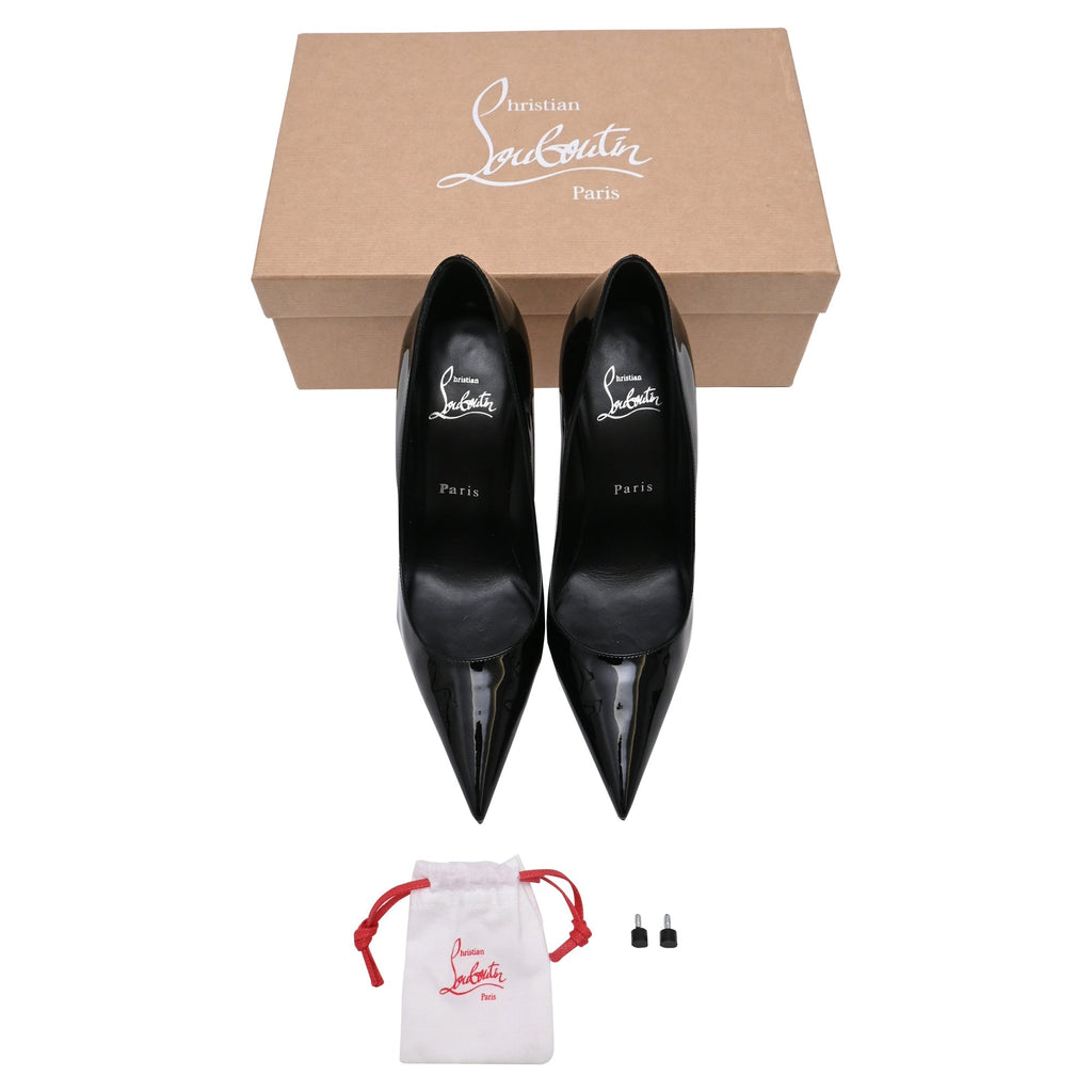 Women's Christian Louboutin Miss Z Pumps in Black Patent Leather