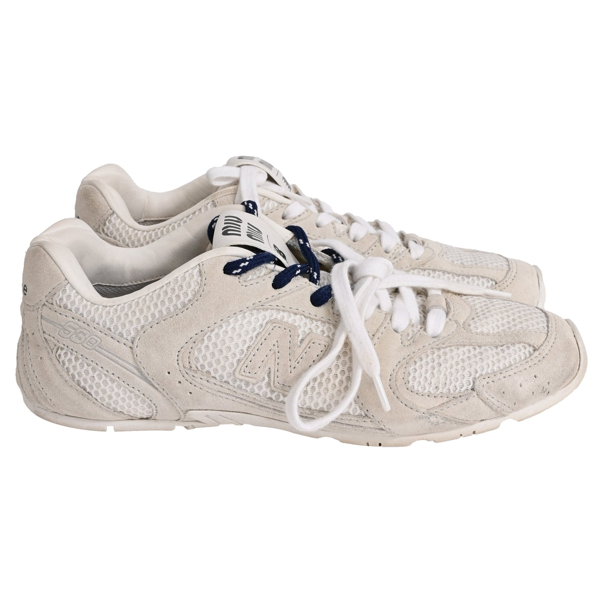 Women's Miu Miu x New Balance 530 SL Sneakers in White Suede