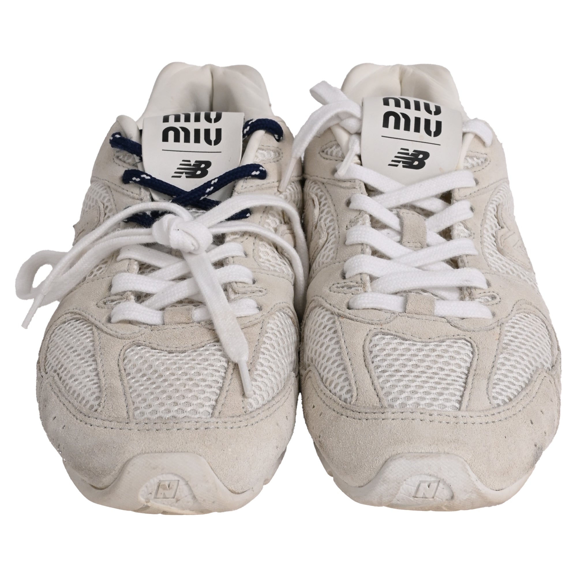 Women's Miu Miu x New Balance 530 SL Sneakers in White Suede