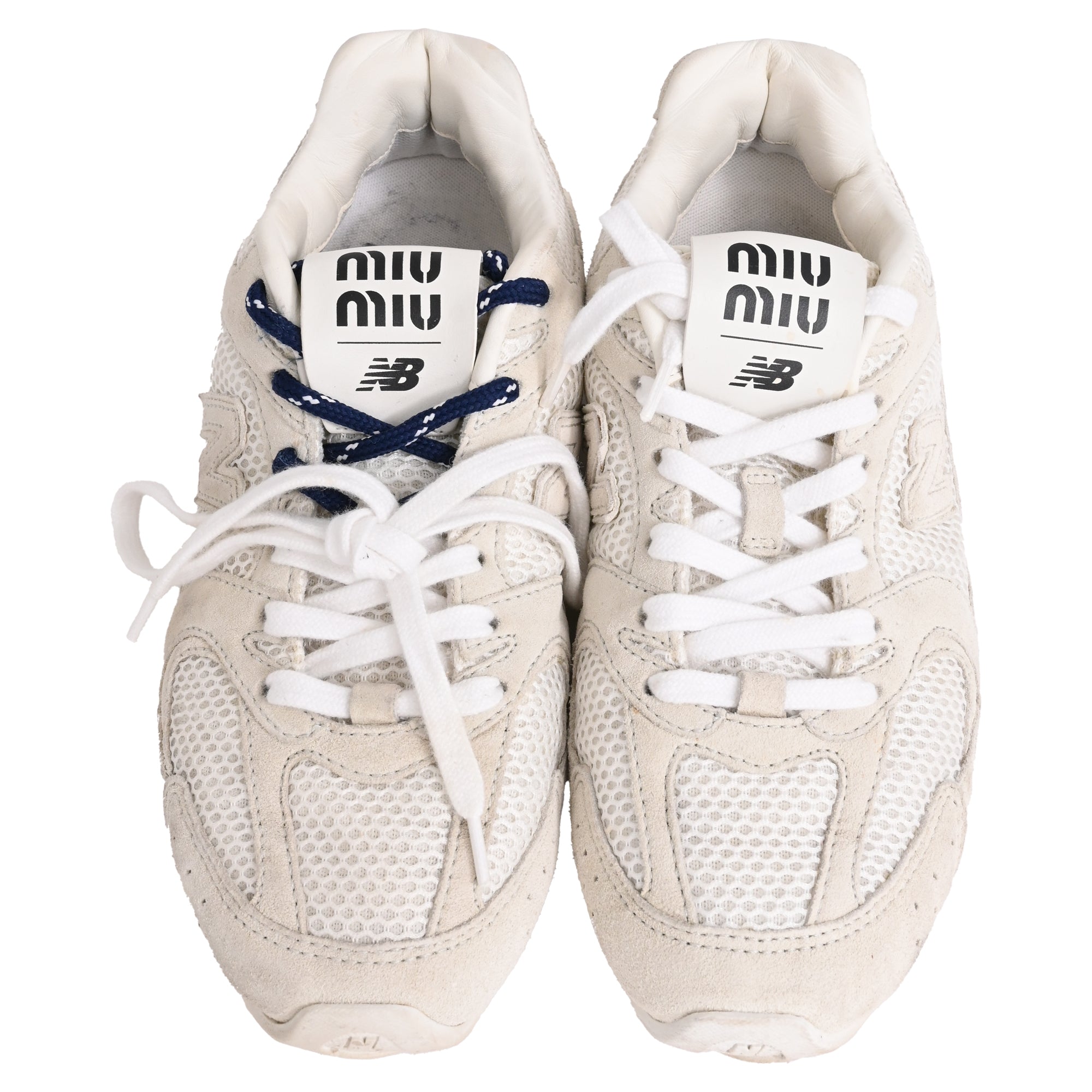 Women's Miu Miu x New Balance 530 SL Sneakers in White Suede