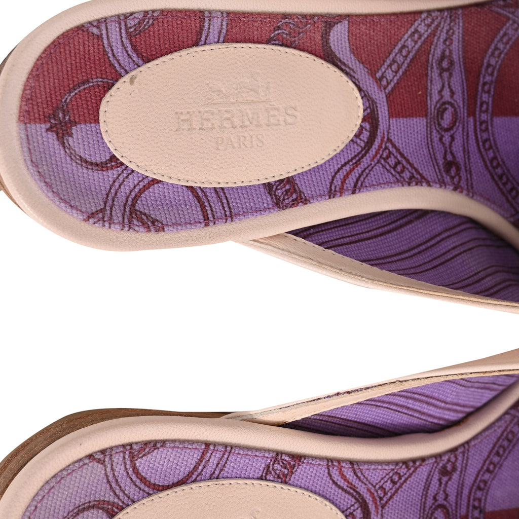 Women's Hermès Oz Mules in Beige Leather
