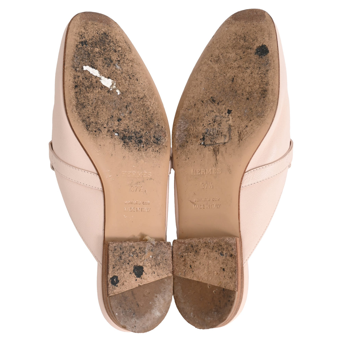 Women's Hermès Oz Mules in Beige Leather