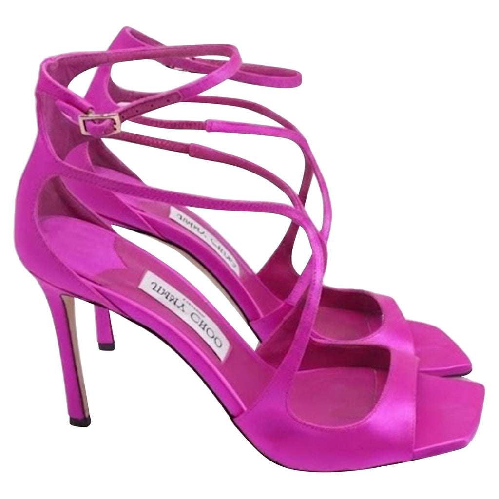 Women's Jimmy Choo Azia Heels in Pink Satin