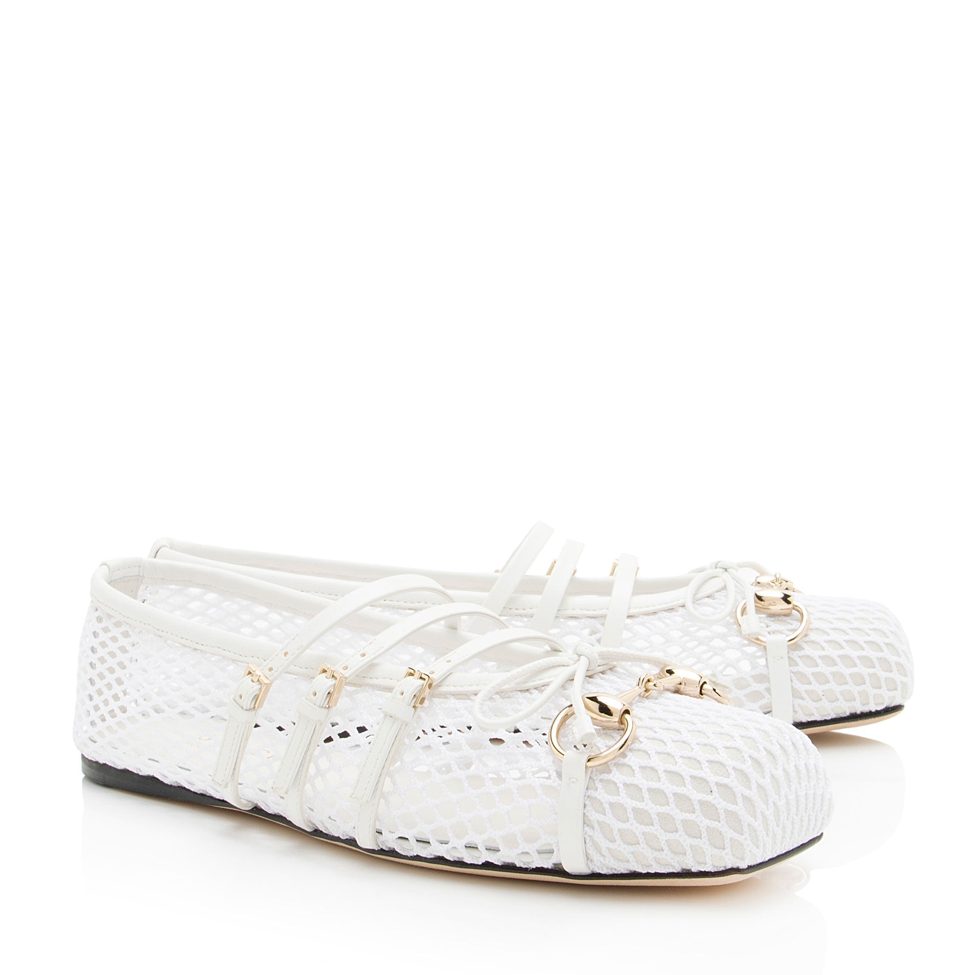 Women's Gucci Mesh Horsebit Ballet Flats - Size 8 / 38