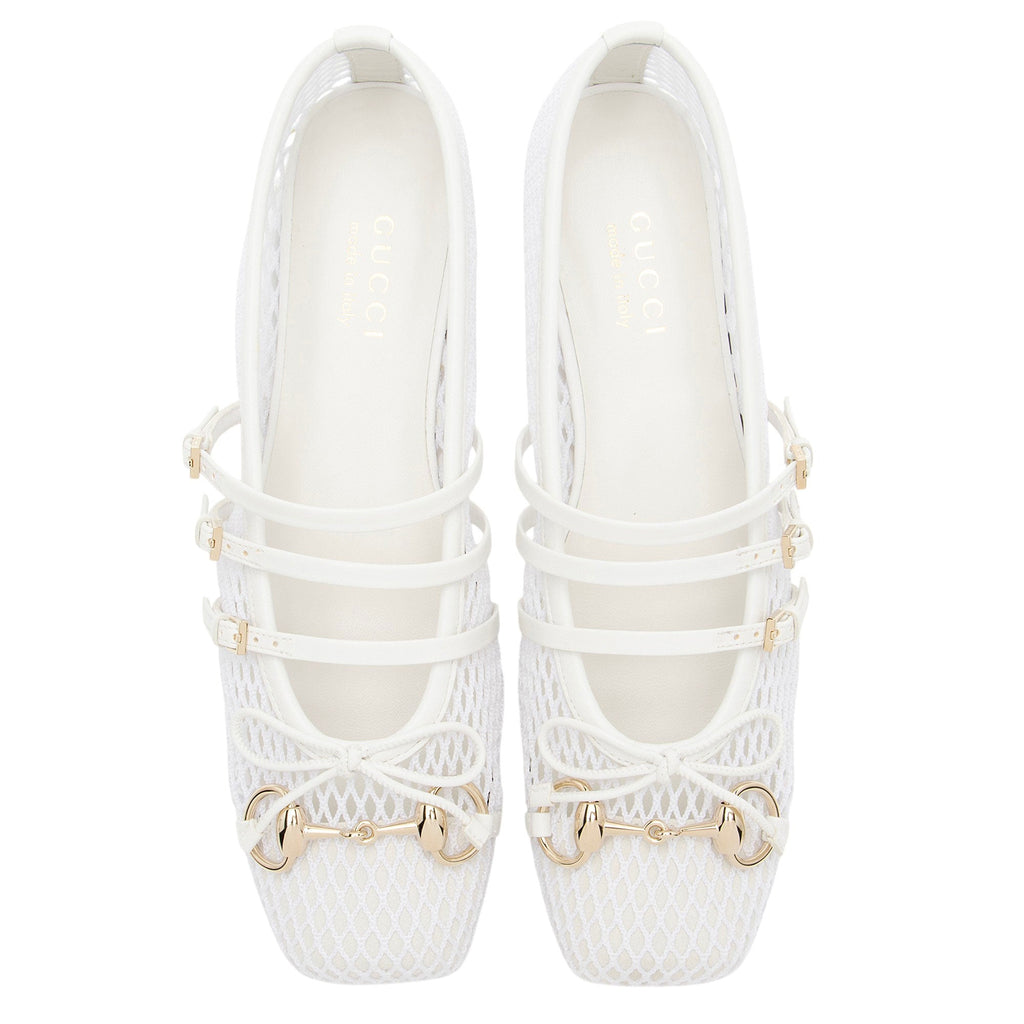 Women's Gucci Mesh Horsebit Ballet Flats - Size 8 / 38