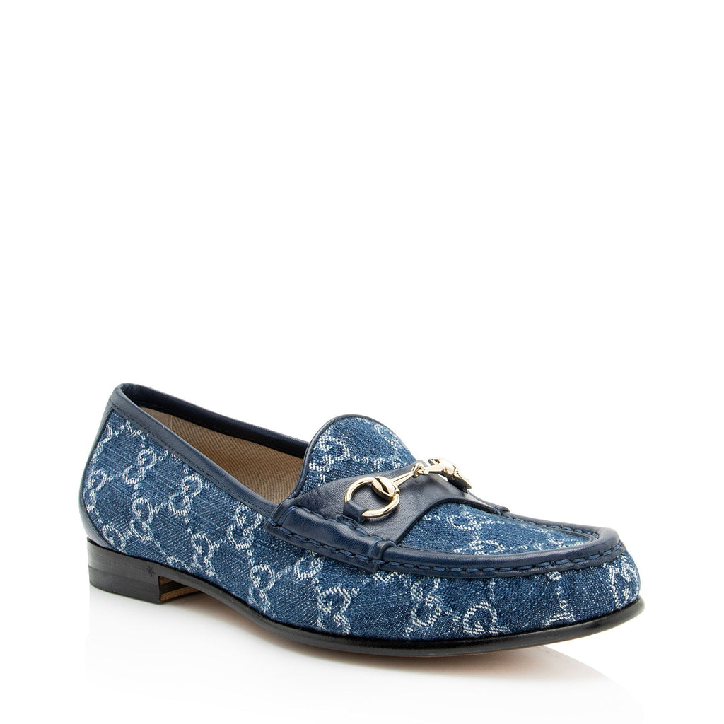 Women's Gucci GG Denim Horsebit 1953 Loafers - Size 8 / 38