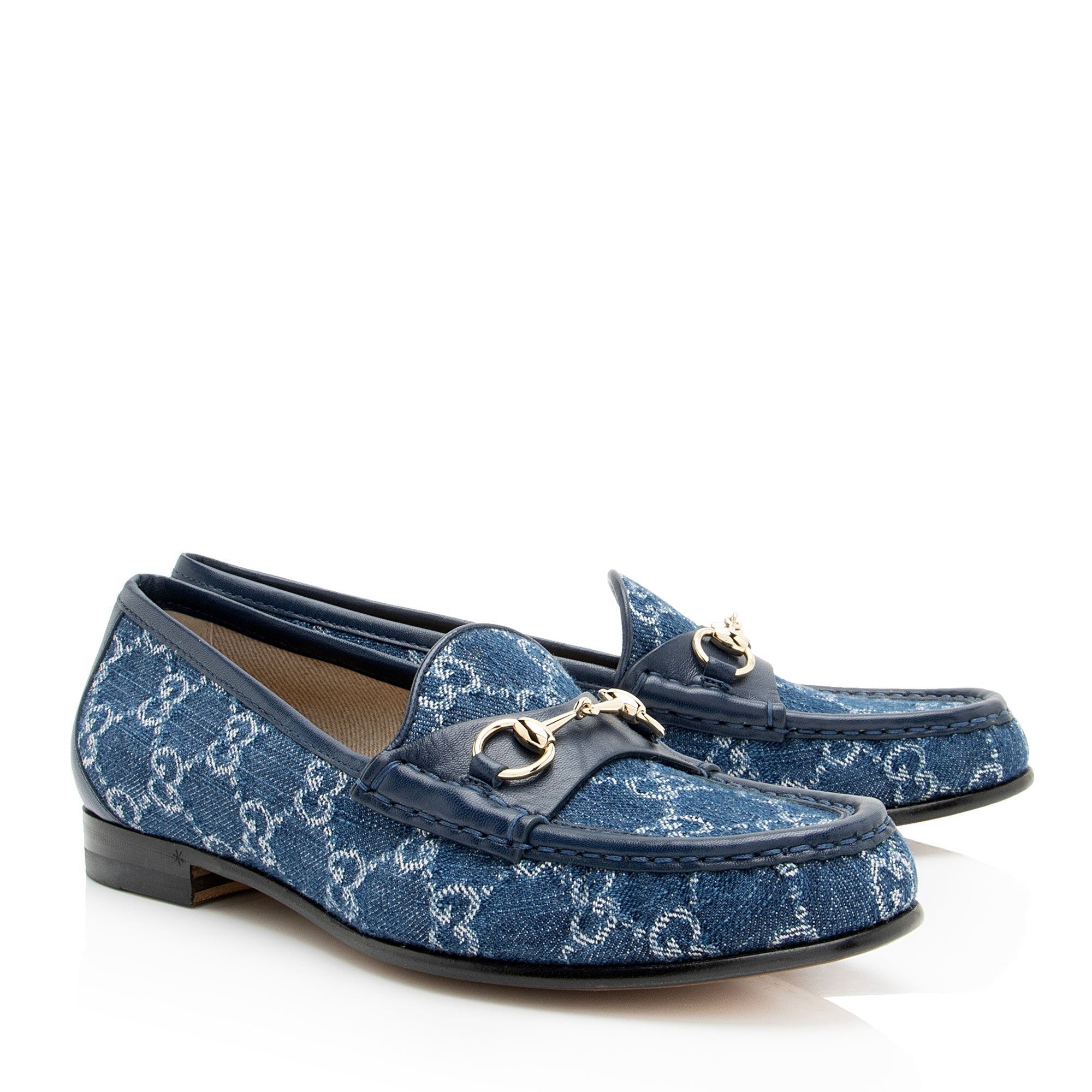 Women's Gucci GG Denim Horsebit 1953 Loafers - Size 8 / 38