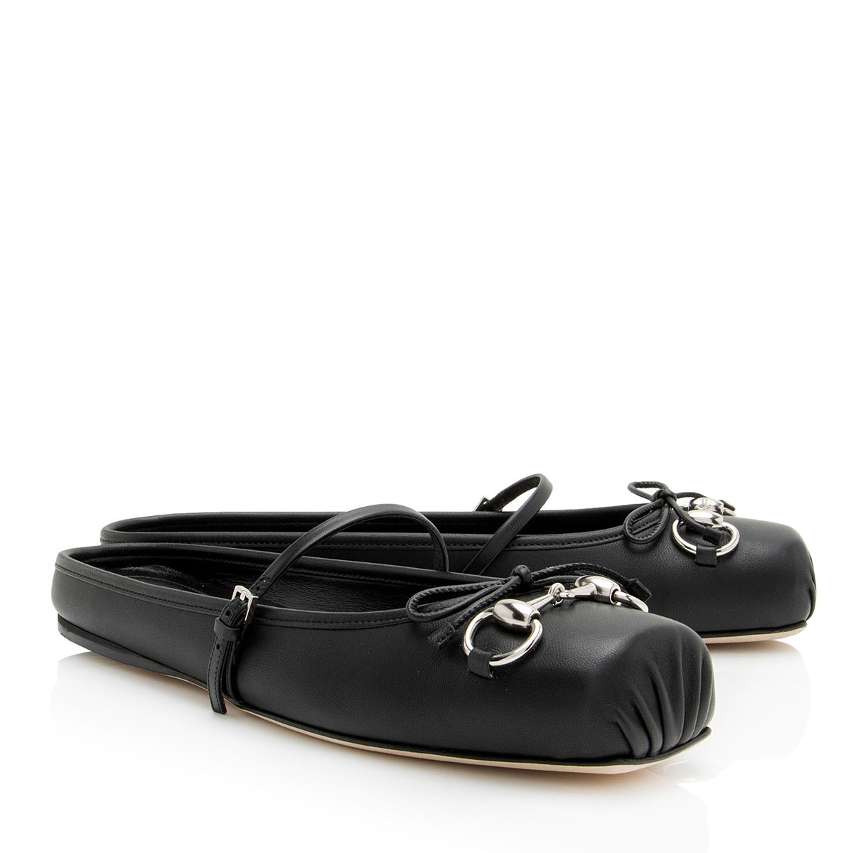 Women's Gucci Leather Horsebit Ballet Mules- Size 8.5 / 38.5
