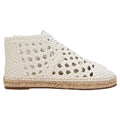 Women's Celine Woven Lace-Up Espadrille Ankle Boots in White Leather