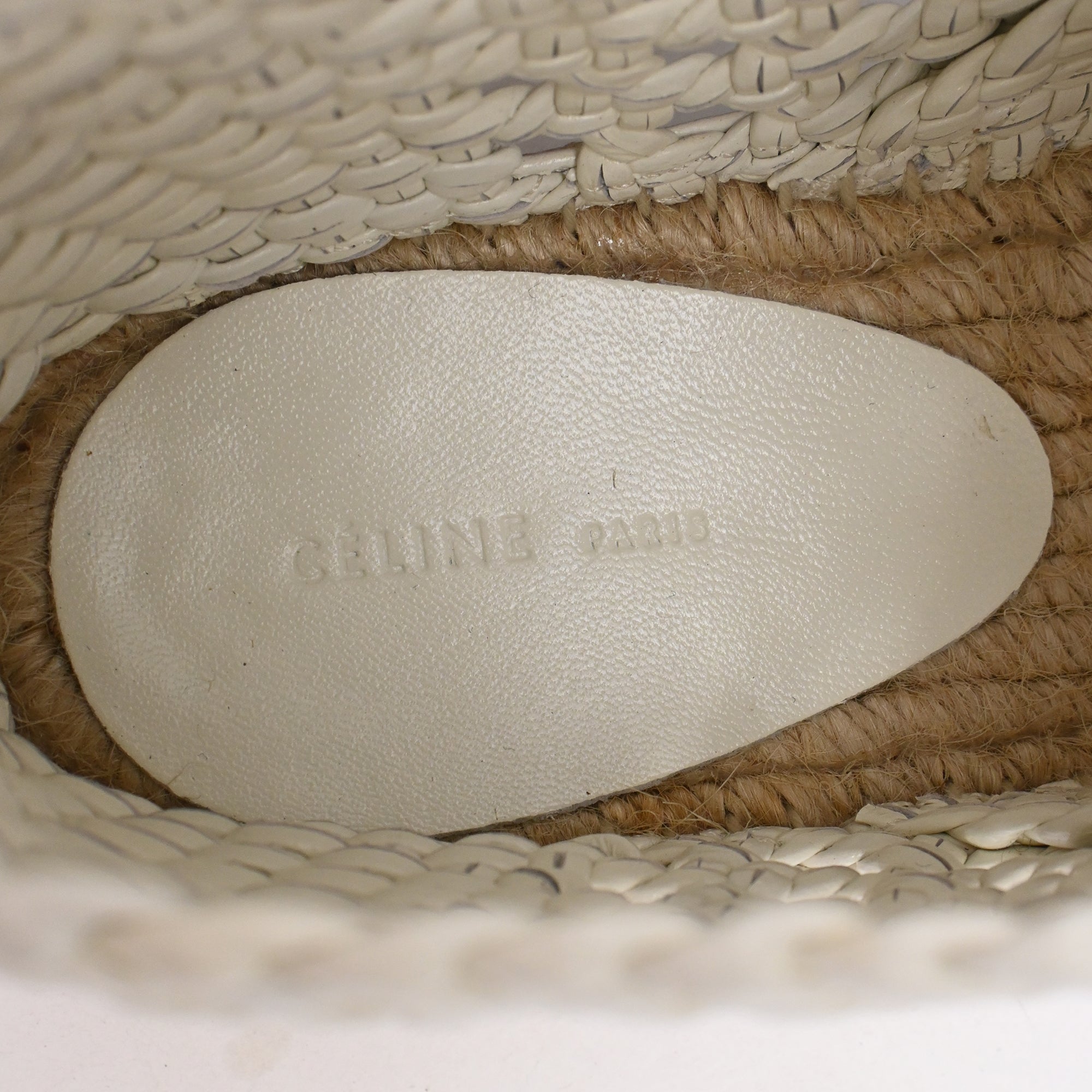 Women's Celine Woven Lace-Up Espadrille Ankle Boots in White Leather
