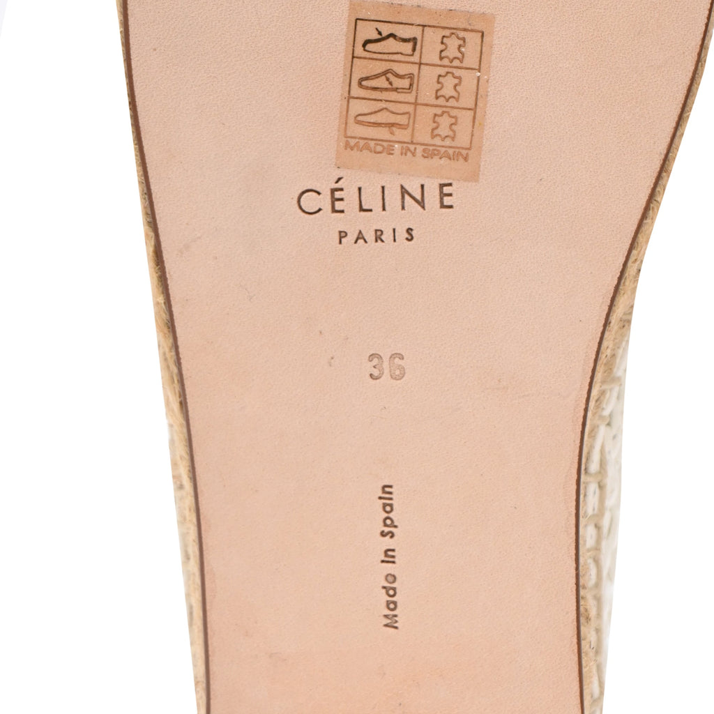 Women's Celine Woven Lace-Up Espadrille Ankle Boots in White Leather