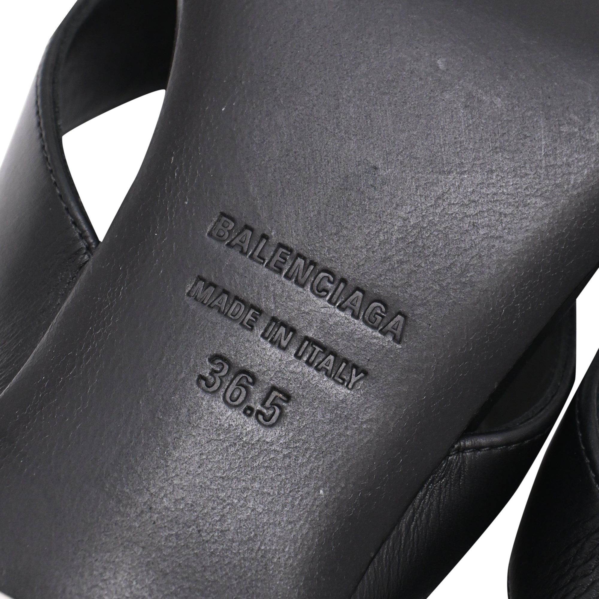Women's  Balenciaga Square-Toe Kitten-Heel Thong Sandals in Black Leather