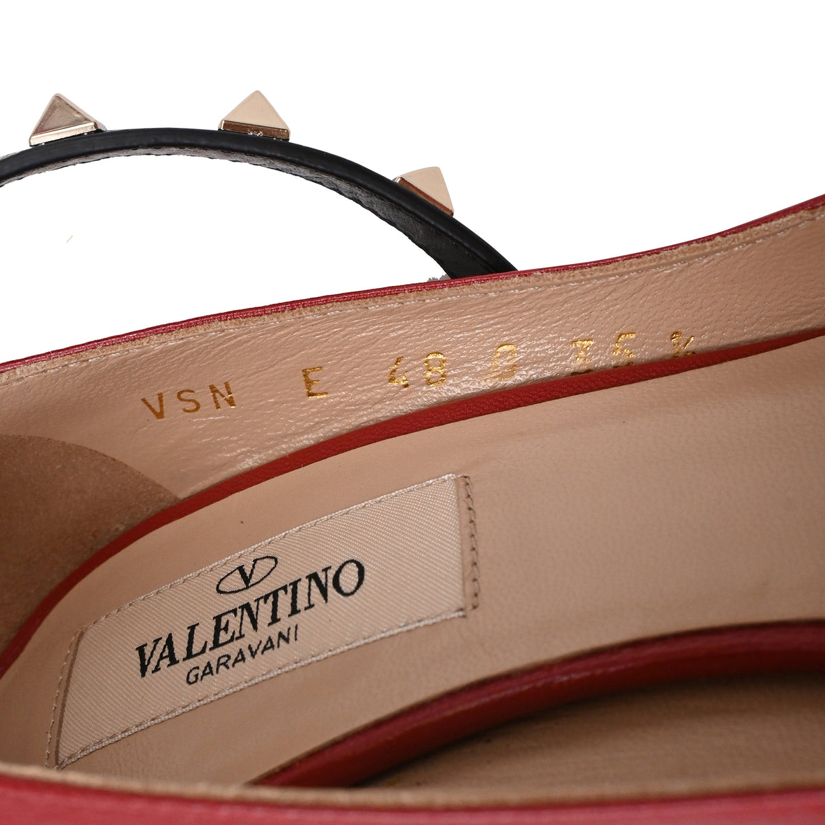 Women's Valentino Garavani Rockstud Ankle Wrap Pumps in Burgundy Leather