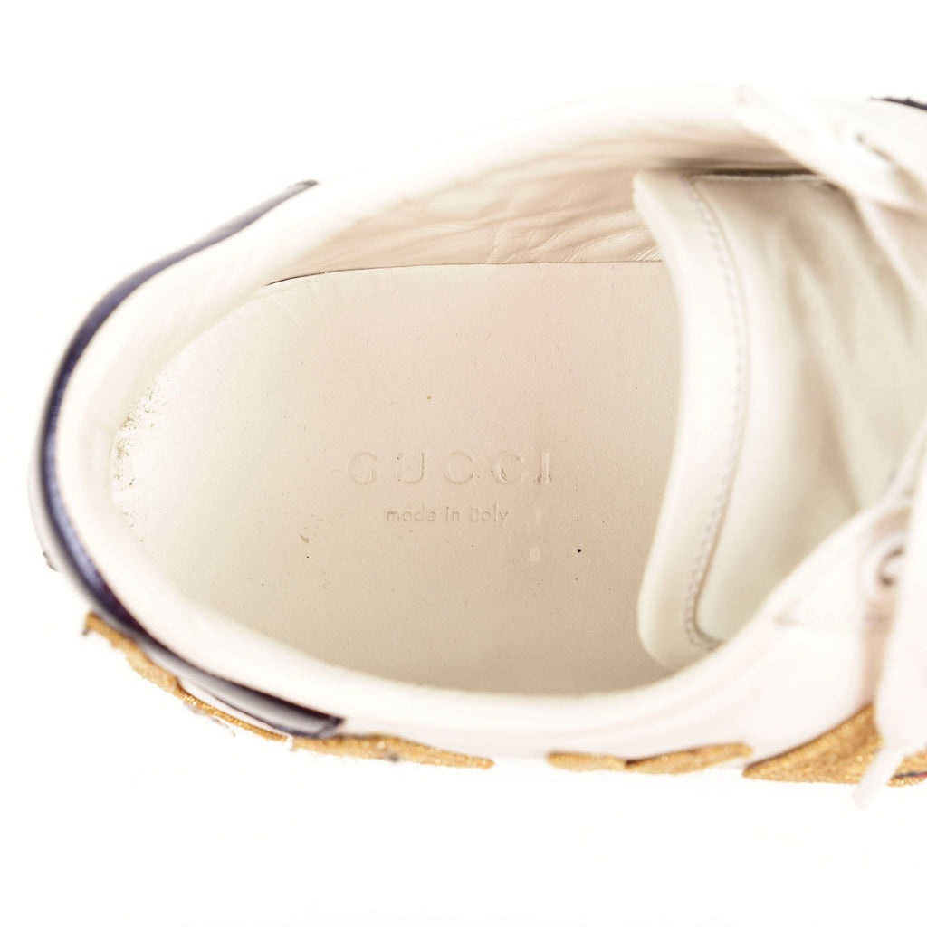 Women's Love Embroidered Ace Sneakers White Leather