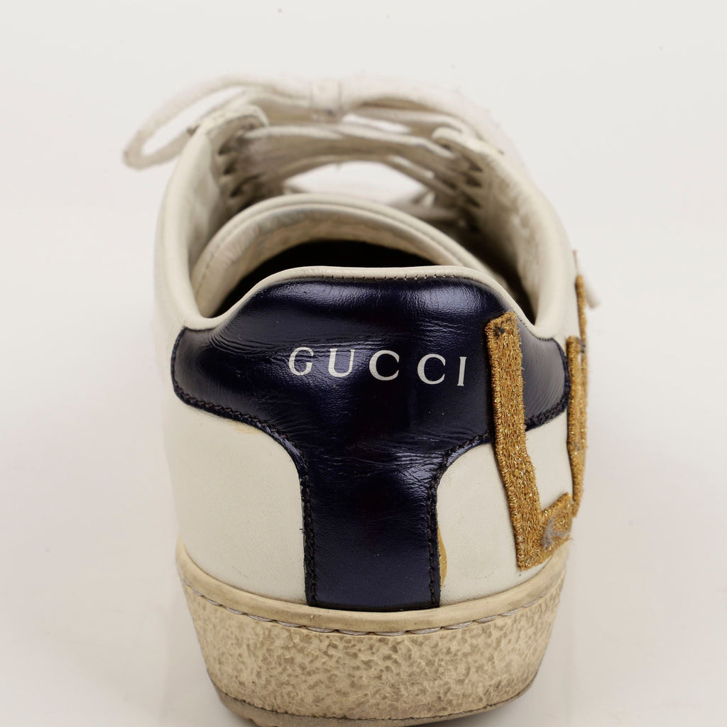 Women's Love Embroidered Ace Sneakers White Leather
