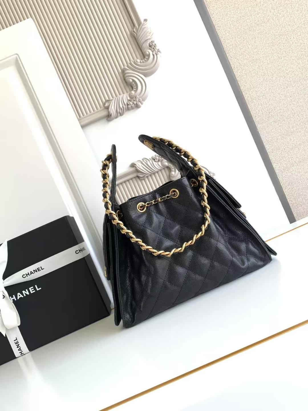 26 Small Handbag Grained Calfskin & Gold-Tone Metal Bag