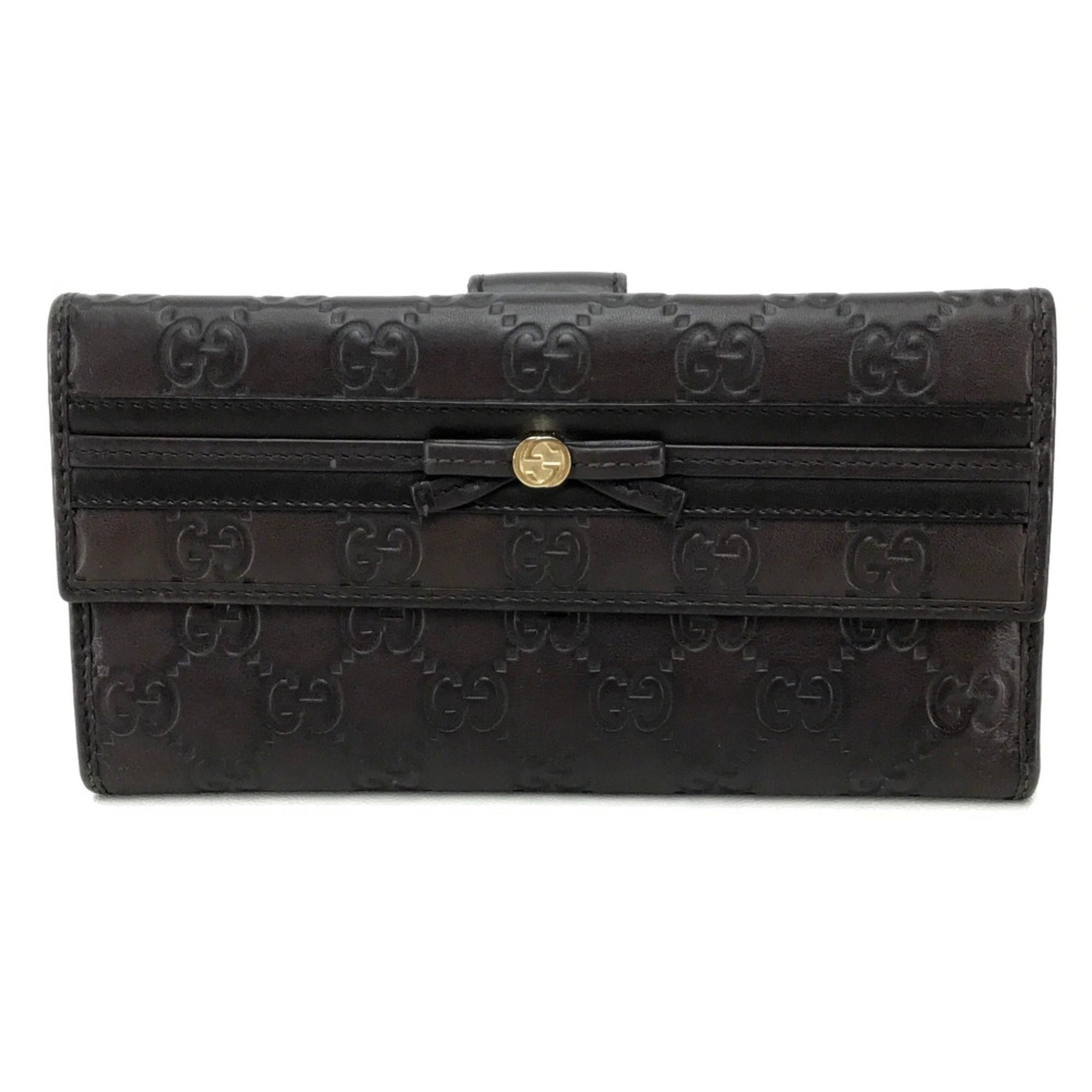Bow Continental Wallet Guccissima Leather
