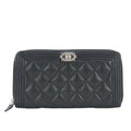 Boy Zip Around Wallet Quilted Caviar Long