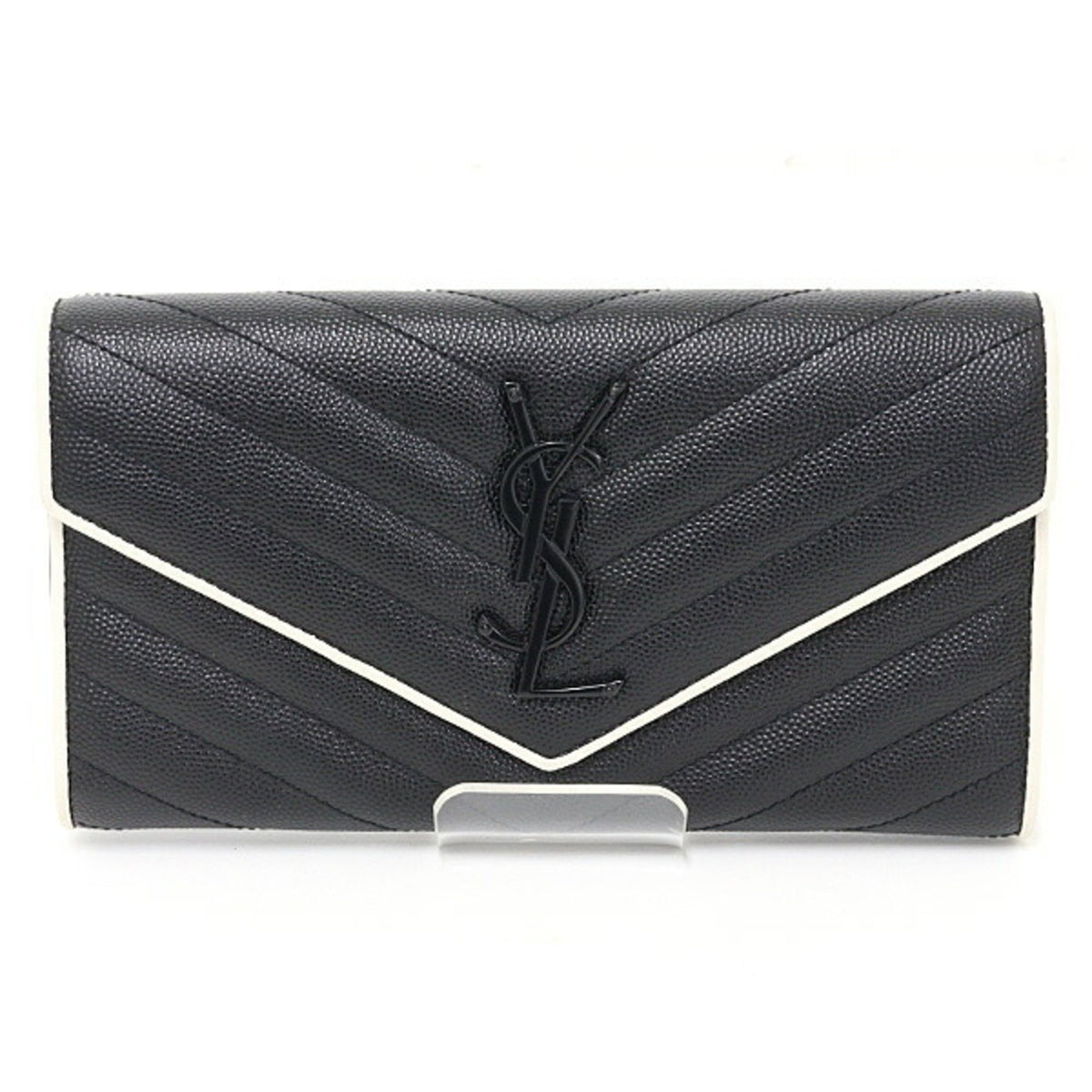Classic Monogram Flap Wallet Matelasse Chevron Leather Large