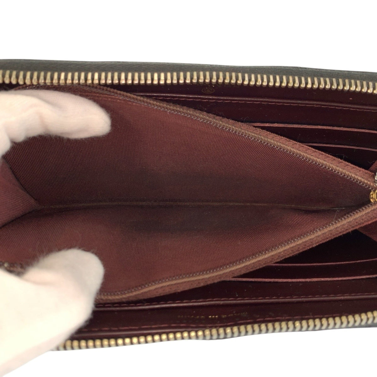 Zip Around Wallet Quilted Caviar Long