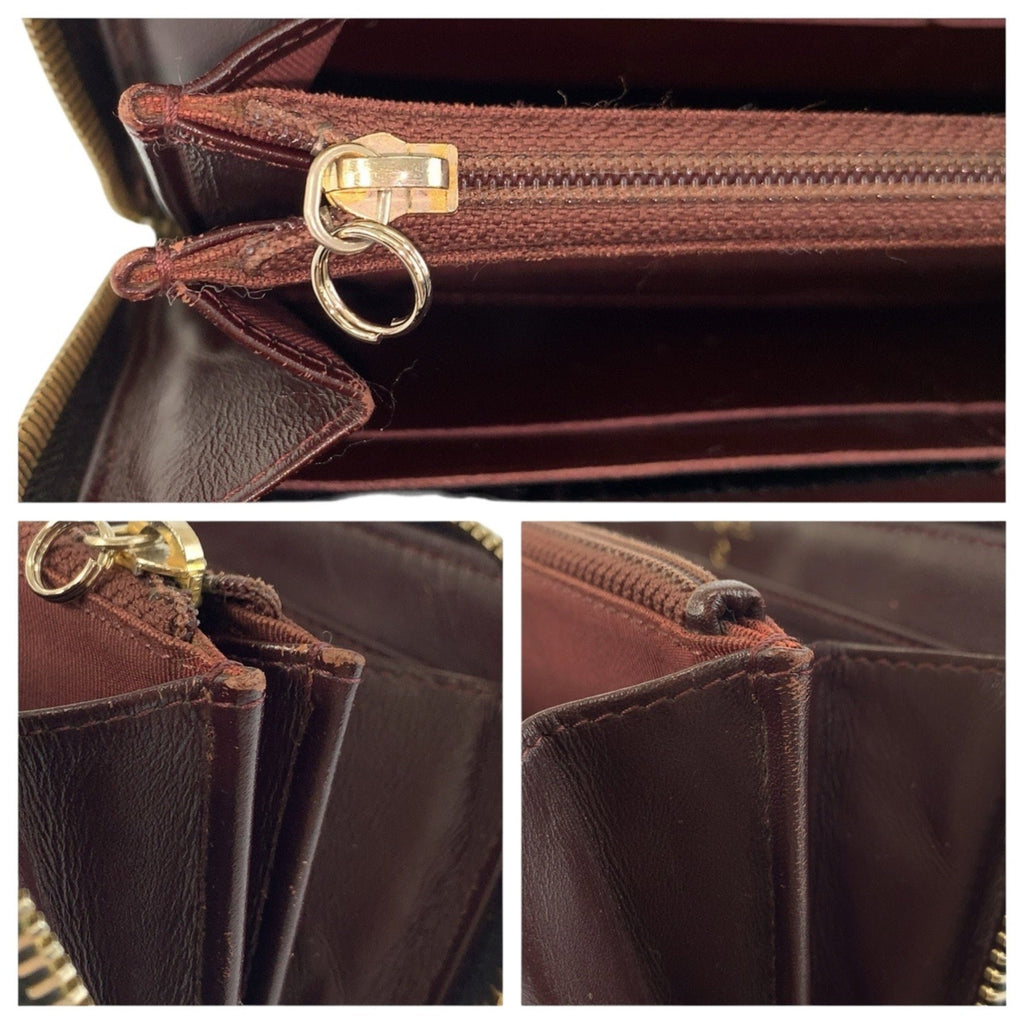Zip Around Wallet Quilted Caviar Long