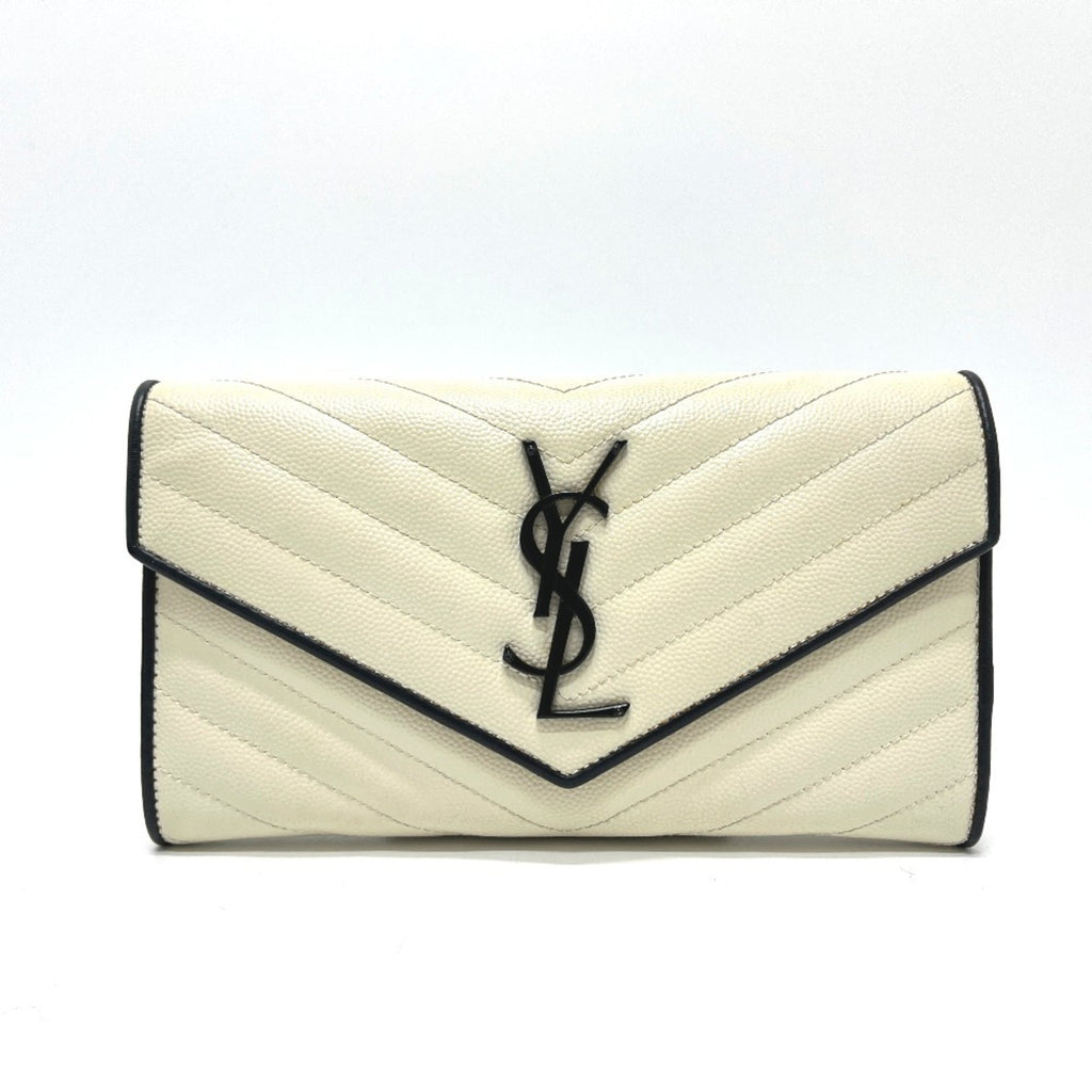 Classic Monogram Flap Wallet Matelasse Chevron Leather Large