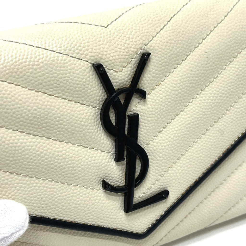 Classic Monogram Flap Wallet Matelasse Chevron Leather Large