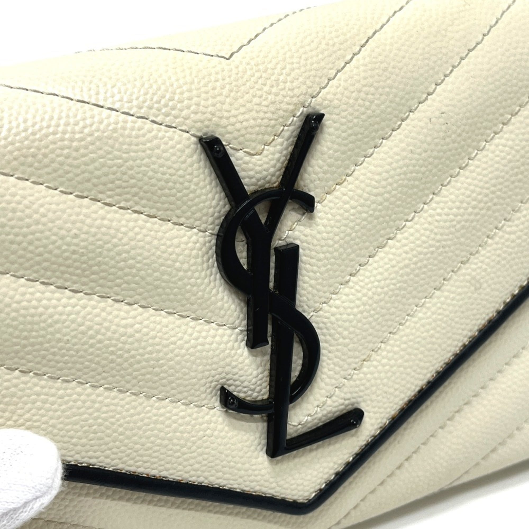 Classic Monogram Flap Wallet Matelasse Chevron Leather Large