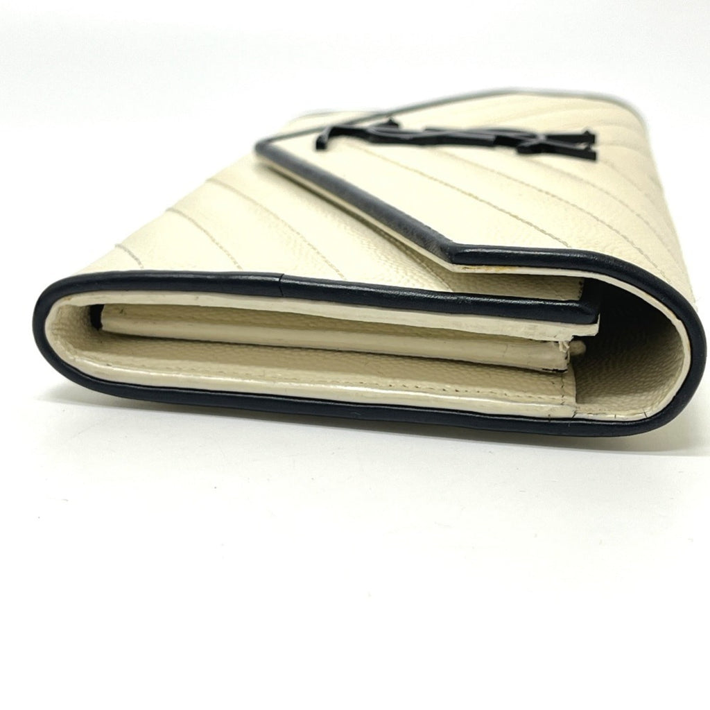Classic Monogram Flap Wallet Matelasse Chevron Leather Large
