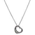 Open Heart Pendant Necklace Platinum 10.5mm