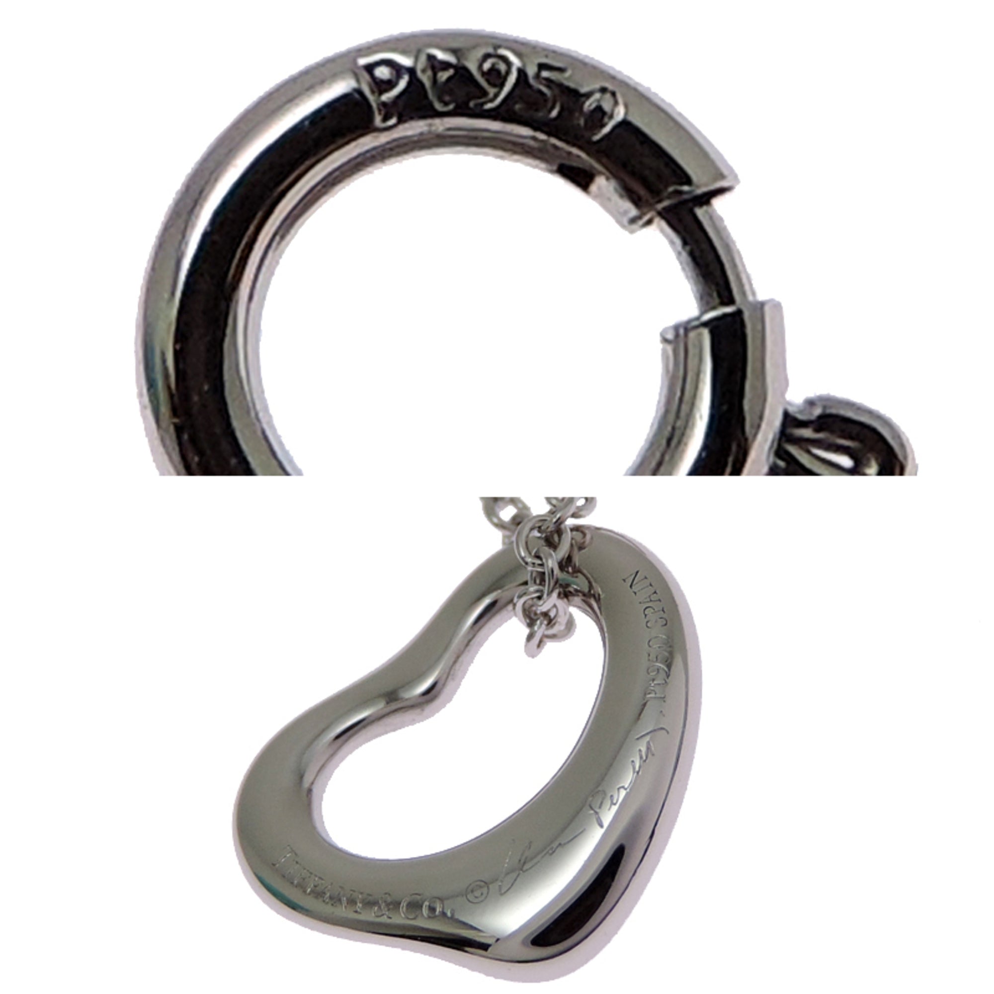 Open Heart Pendant Necklace Platinum 10.5mm