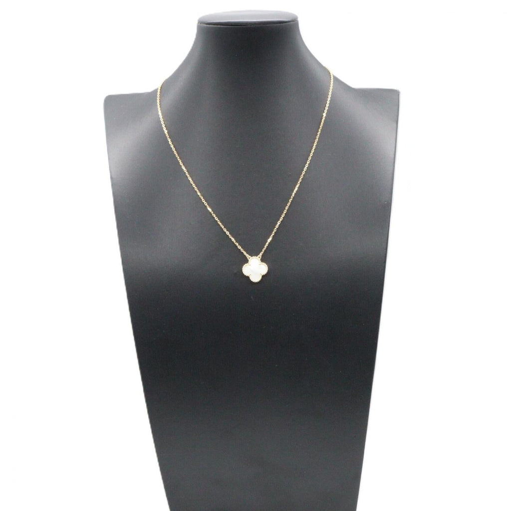 Vintage Alhambra Pendant Necklace 18K Yellow Gold and Mother of Pearl