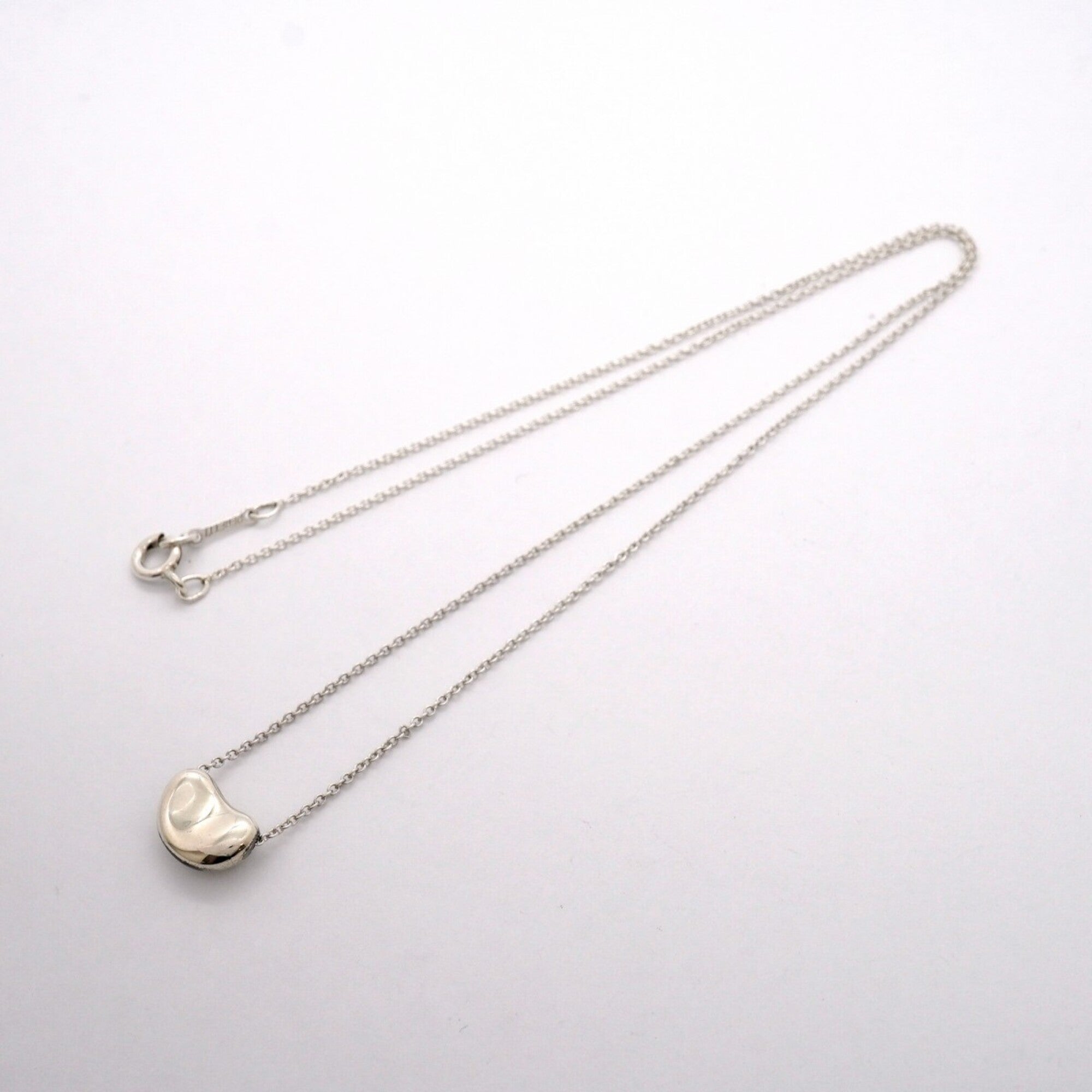 Bean Pendant Necklace Sterling Silver 7.5mm