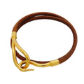Jumbo Hook Bracelet Gold and Leather