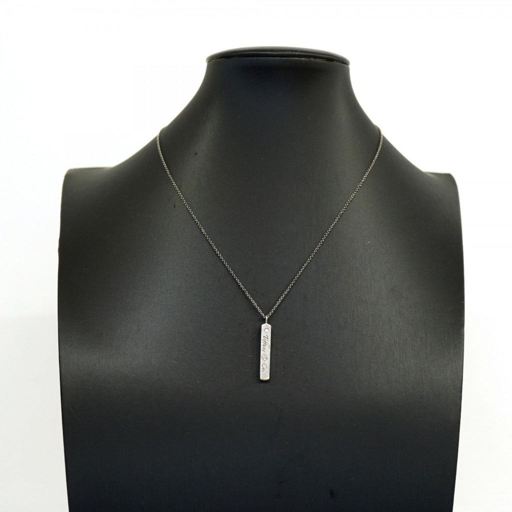 Notes Bar Pendant Necklace Sterling Silver with Diamond