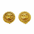 CC Logo Clip-On Earrings Metal Gold-Tone Metal
