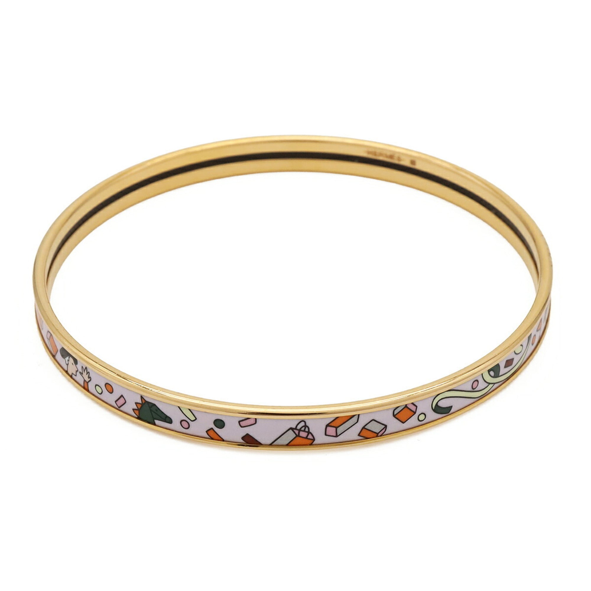 Extra Fun Bangle Bracelet Gold White and Orange