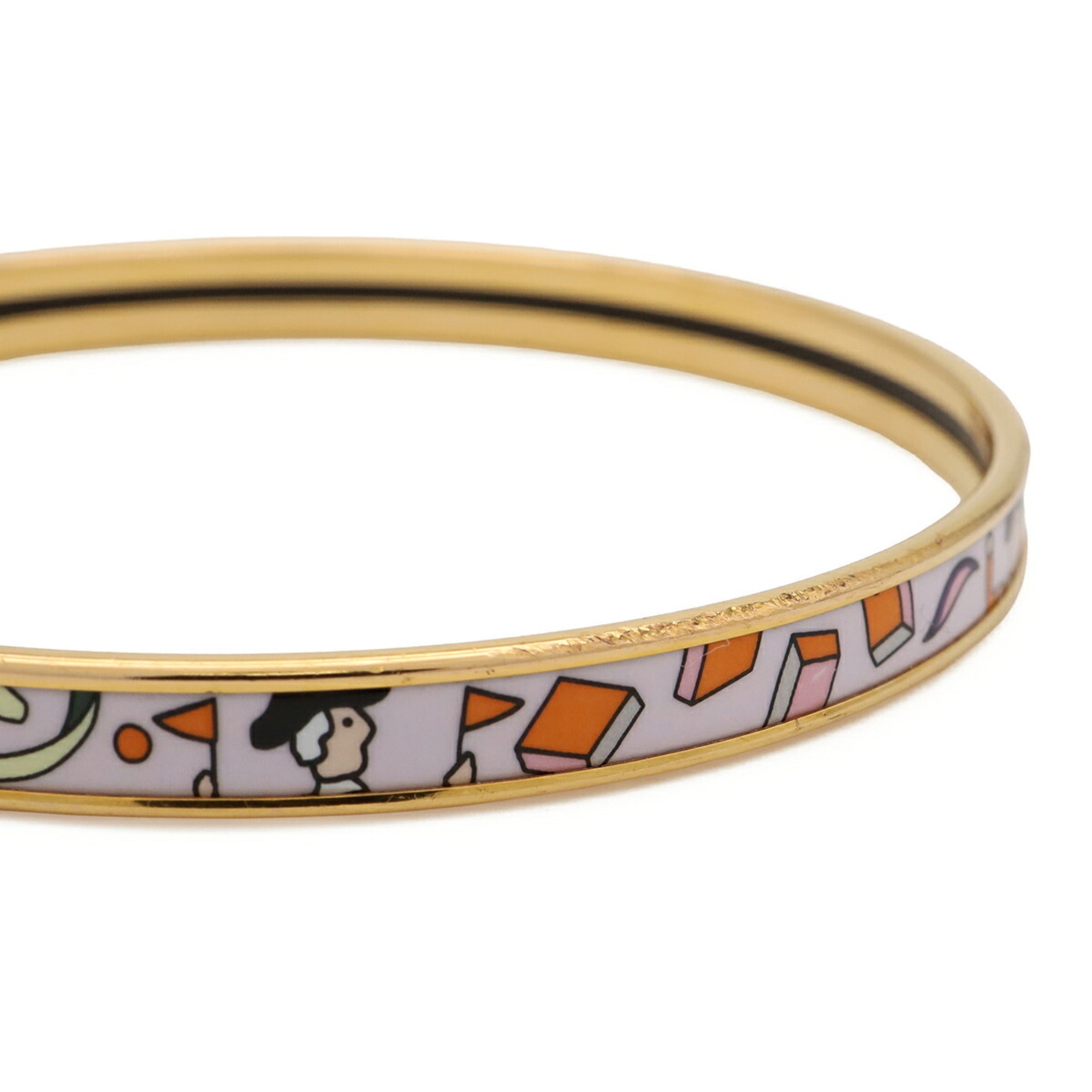 Extra Fun Bangle Bracelet Gold White and Orange