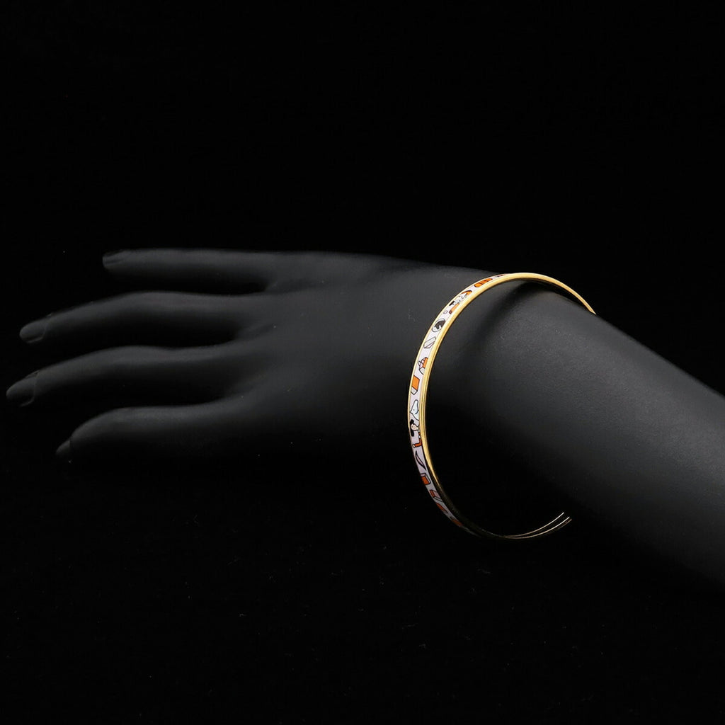 Extra Fun Bangle Bracelet Gold White and Orange