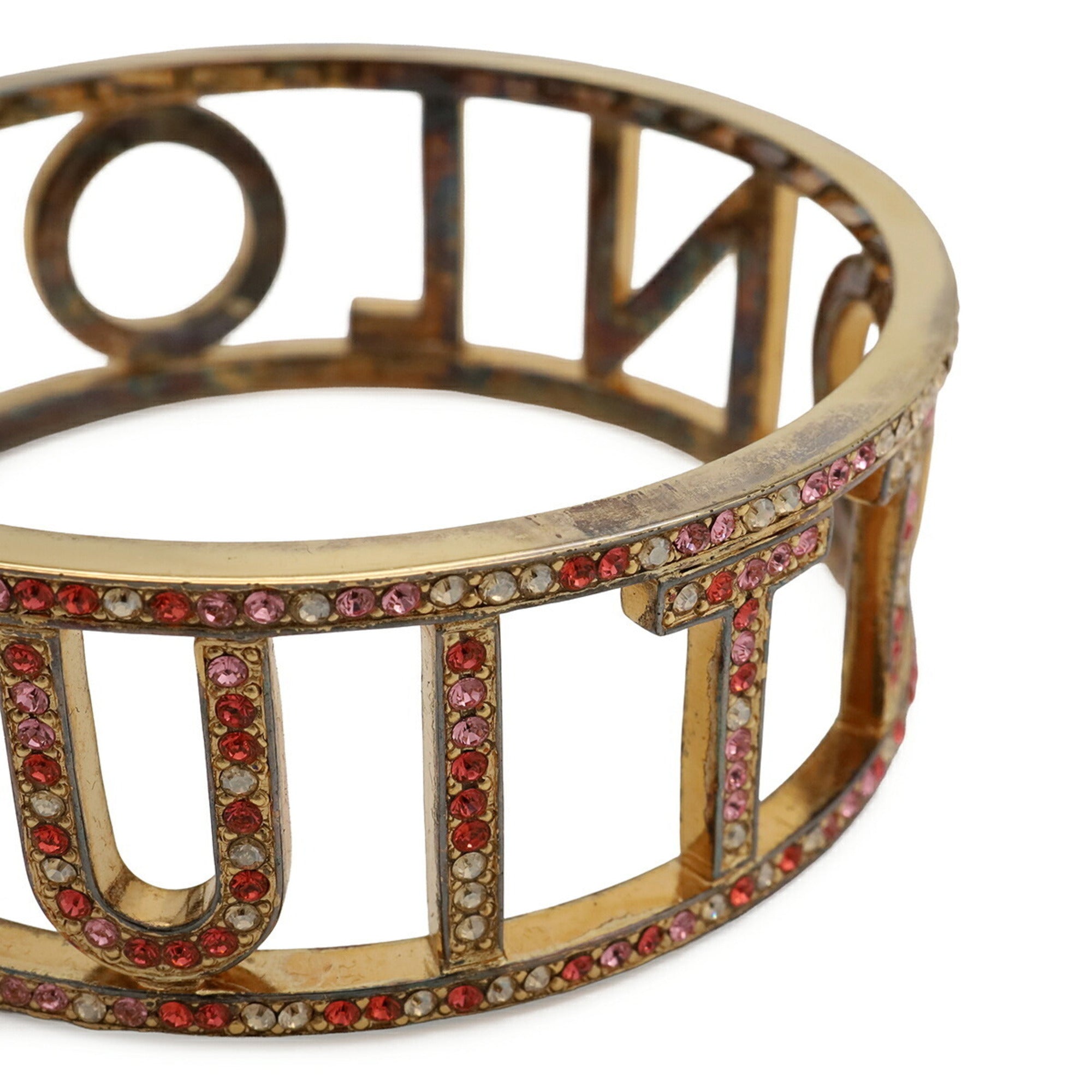 Bangle Bracelet Gold and Rhinestone
